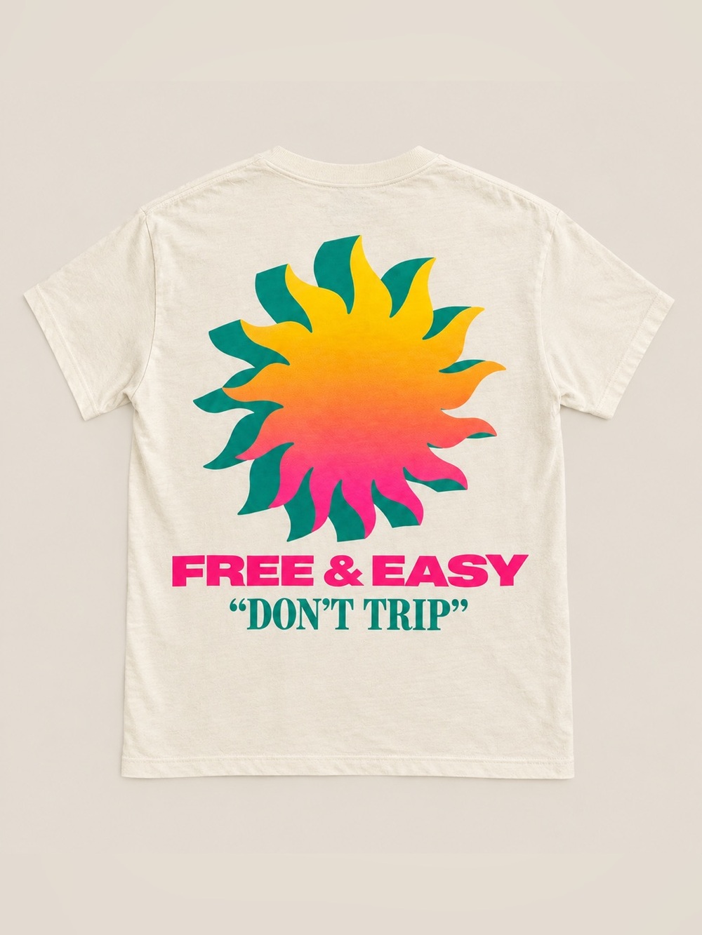 Free & Easy Cali Sunset Graphic Tee in Off White Size Small